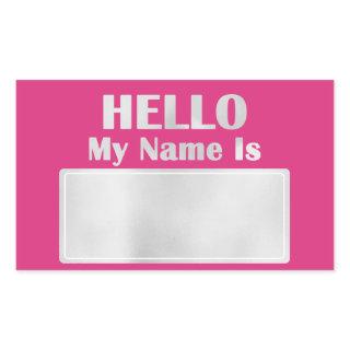 Hello My Name Is Tag Meeting Class Meeting Pink