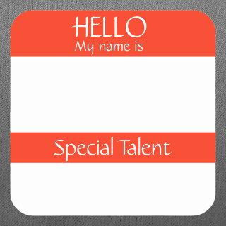 Hello Name Tag Sticker Badge Funny Party