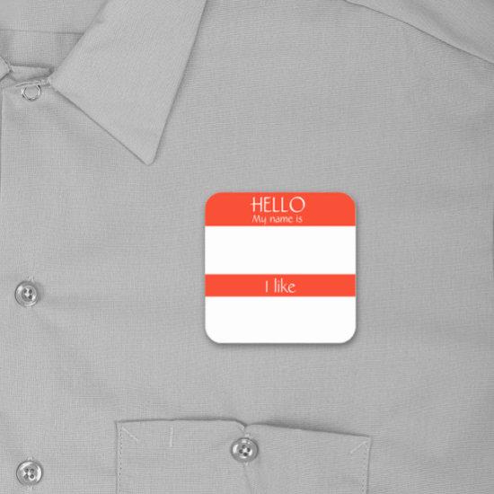 Hello Name Tag Sticker Badge Funny Party humor