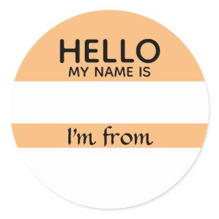 Hello Name Tag Where I Am From