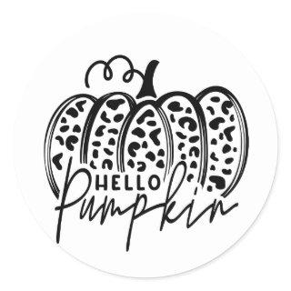Hello Pumpkin Cheetah Print Stickers