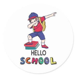 Hello School Classic Round Sticker