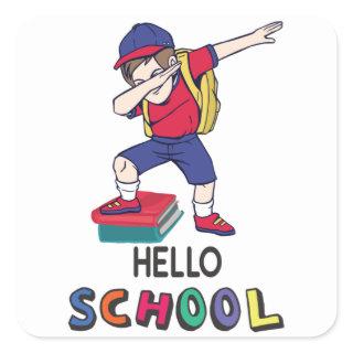 Hello School Square Sticker