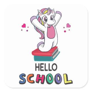 Hello School Square Sticker