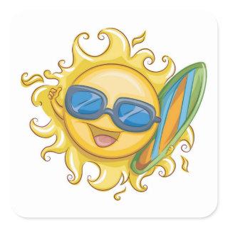 Hello Summer Square Sticker