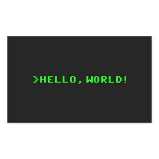 Hello World Computer Programming Rectangular Sticker