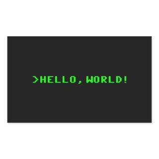 Hello World Computer Programming Rectangular Sticker