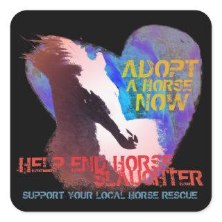 Help Stop Horse Slaughter Square Sticker