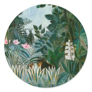 Henri Rousseau - The Equatorial Jungle Classic Round Sticker