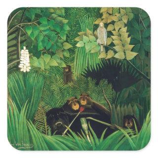 Henri Rousseau - The Merry Jesters Square Sticker