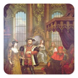 Henry VIII  introducing Anne Boleyn at court Square Sticker