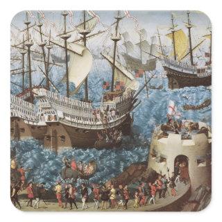 Henry VIII  on Board the Henry Grace a Dieu Square Sticker