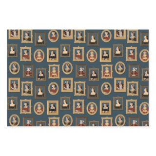 Henry VIII Six Wives Portraits in Frames Teal   Sheets