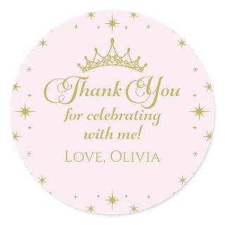 Her Royal Fiveness Gold Princess 5th Birthday Classic Round Sticker
