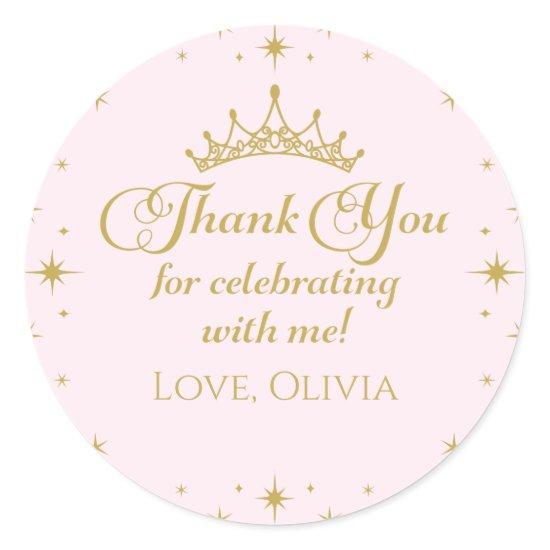 Her Royal Fiveness Gold Princess 5th Birthday Classic Round Sticker