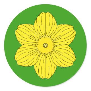 Heraldic Daffodil Classic Round Sticker