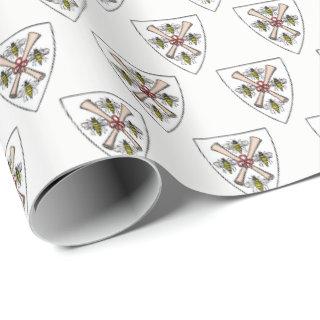 Heraldic Vintage 4 Bees Scrolls on Shield Crest Wt