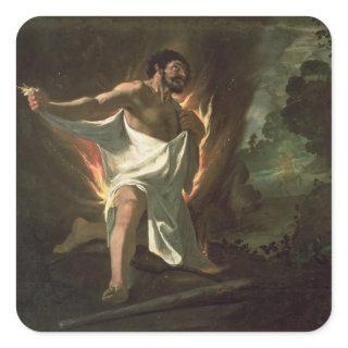 Hercules Tearing the Burning Robe, c.1634 Square Sticker