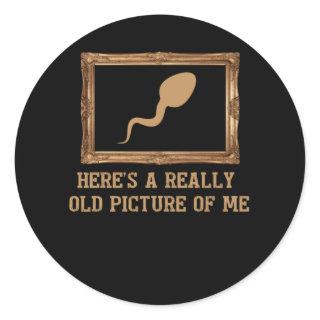 Here's A Really Old Picture Of Me Classic Round Sticker