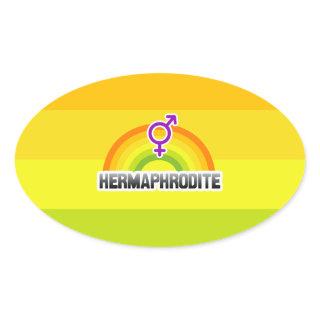 HERMAPHRODITE RAINBOW OVAL STICKER