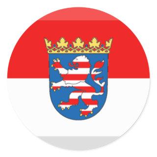 Hessen Flag Gem Classic Round Sticker