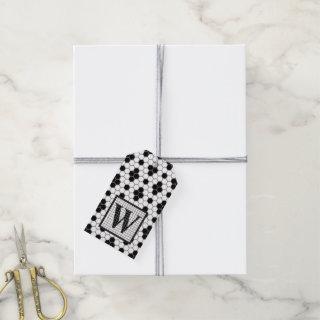 Hex Tile Print Monogram Gift Tag