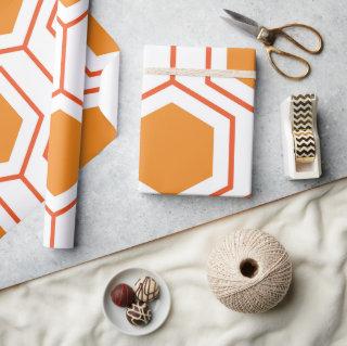 Hexagon abstract geometrical pattern in orange and