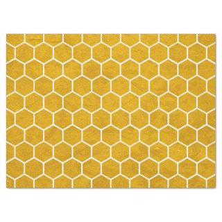 Hexagonal Hexagon Pattern Yellow Tissue Paper