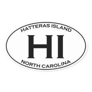HI - Hatteras Island Oval Logo Oval Sticker