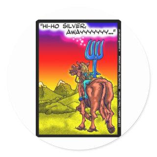 Hi Ho Silver? Fun Lone Ranger Parody Cartoon Gifts Classic Round Sticker