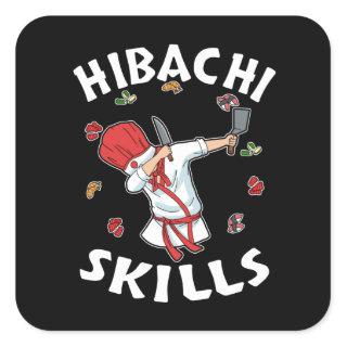 Hibachi Lover Hibacl Chef Gift Men Hibachi Square Sticker