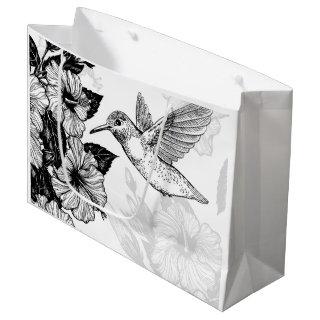 Hibiscus and hummingbird large gift bag