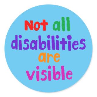 Hidden conditions and disabilities awareness classic round sticker