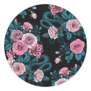 Hidden in the roses 2 classic round sticker
