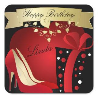 High Heel Pumps Birthday Celebration Square Sticker