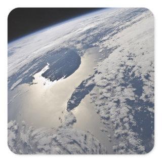 High-oblique view of the Gaspe Peninsula Square Sticker