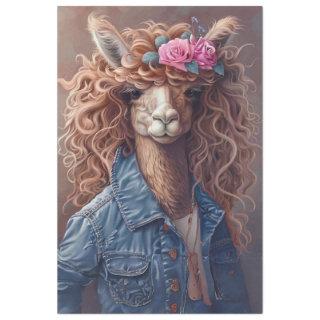 High School Prep Llama Decoupage  Tissue Paper