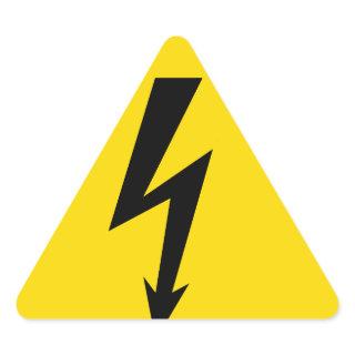 high voltage sign triangle sticker