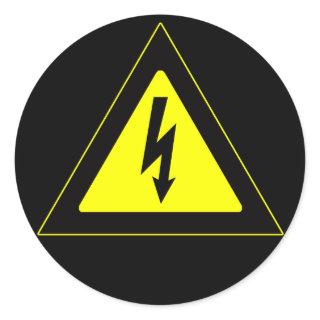 High Voltage Warning Sign Classic Round Sticker