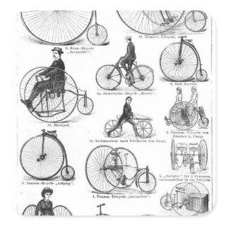 High Wheeler Bicycle Penny Farthing Square Sticker