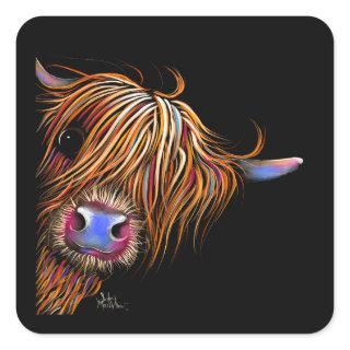 Highland Cow Print Stickers “SuGaR LuMP oN BLaCK ‘