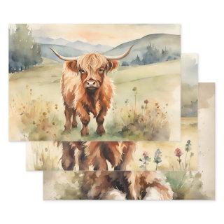 Highland Cow Vintage Decoupage   Sheets