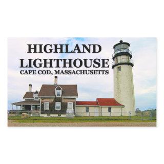 Highland Lighthouse, Cape Cod, Massachusetts Rectangular Sticker