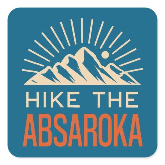 Hike The Absaroka Mountains Sunburst Square Sticker