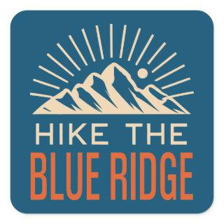 Hike The Blue Ridge Mountains Sunburst Square Sticker