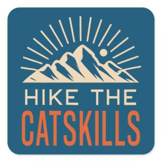Hike The Catskills New York Sunburst Square Sticker