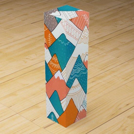 Hiking Camping World Travel Mountain Peaks Wine Box