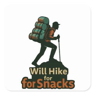 Hiking with Snacks – Fun Date​Outdoor Design Square Sticker