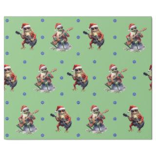 Hilarious Frog Rock Band Christmas on Green