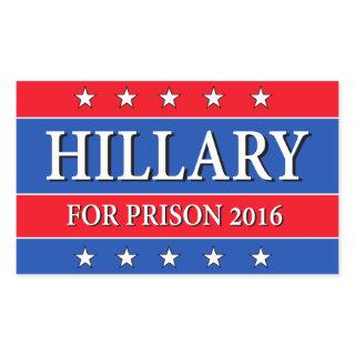 "HILLARY FOR PRISON 2016" RECTANGULAR STICKER